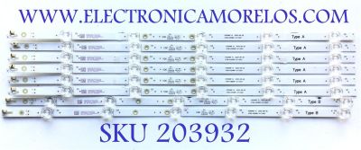 KIT DE LEDS PARA TV SHARP (8 PZ) / NUMERO DE PARTE 4708-K55WDF-A1113N31 / 471R1P79 / 110605-02212001 / K550WDF 21A214 / YD-211113-3210B834 / PANEL 75120R550-KTC-G / MODELO 4T-C55DL7UR / 100012586 55"